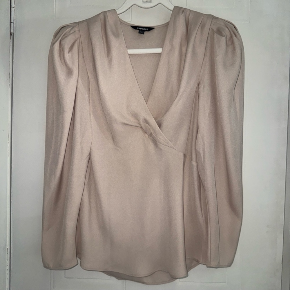 Express Cream V-Neck Blouse